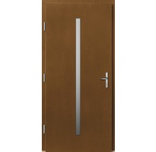 Porte d''entrée en bois avec insert en verre et poignée