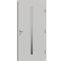 Porte intérieure blanche avec insert en verre rectangulaire et poignée de porte