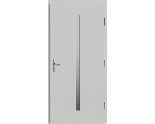 Porte intérieure blanche avec insert en verre rectangulaire et poignée de porte