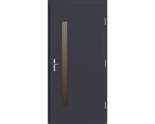 Porte extérieure avec fenêtre en verre et poignée