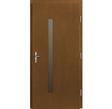 Porte en bois avec insert en verre et poignée