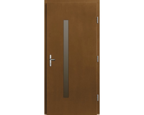 Porte en bois avec insert en verre et poignée