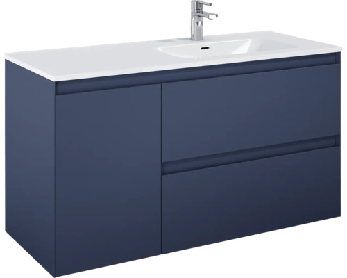 Meuble sous lavabo Jungborn DECEM lxhxp 120x63.5x45.8 cm bleu marine mat