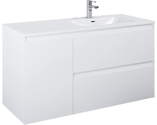 Meuble sous lavabo Jungborn DECEM lxhxp 120x63.5x45.8 cm blanc mat