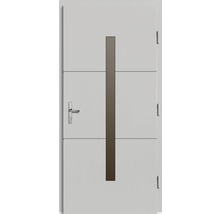 Porte d'entrée avec insert lumineux et poignée de porte