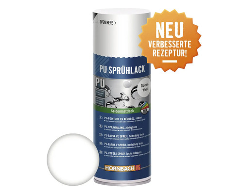 HORNBACH PU-Sprühlack Glacierweiss seidenmatt 400 ml