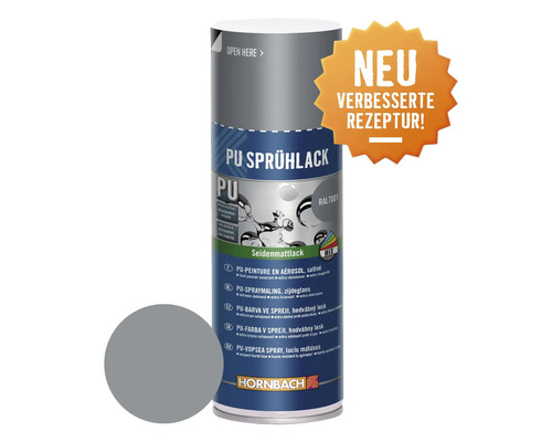 HORNBACH PU-Sprühlack RAL7001 silbergrau seidenmatt 400 ml