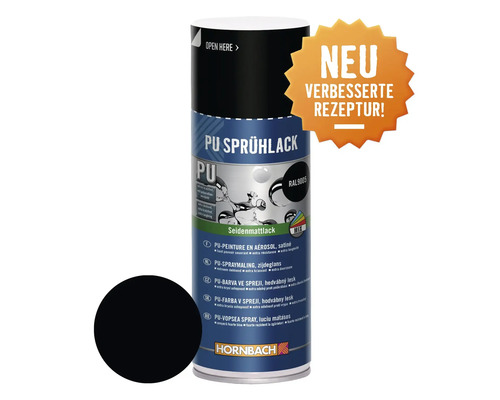 HORNBACH PU-Sprühlack RAL9005 schwarz seidenmatt 400 ml