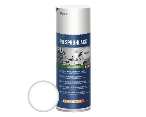 Peinture aérosol PU RAL9010 blanc mat satiné 400ml - nouvelle formule