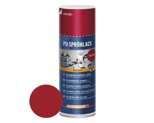 Peinture aérosol PU RAL3000 rouge feu brillant 400ml - nouvelle formule