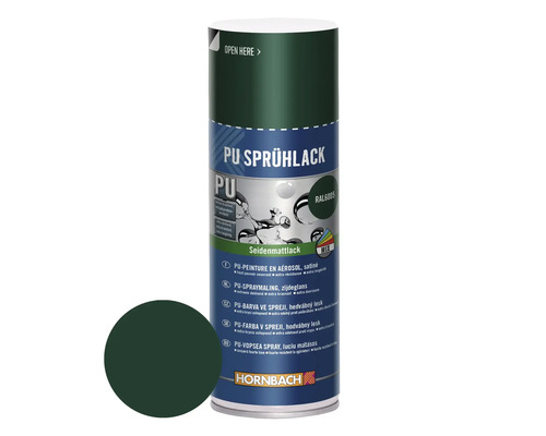 Peinture aérosol PU RAL6005 vert mousse mat satiné 400ml - nouvelle formule