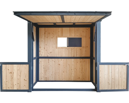 Pavillon en bois avec fenêtre et toit ouvrant