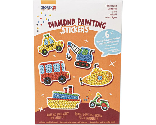 Glorex Diamond Painting Sticker Set mit Fahrzeugmotiven