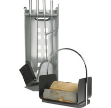 Ensemble serviteur de cheminée et panier à bois pour accessoires de cheminée