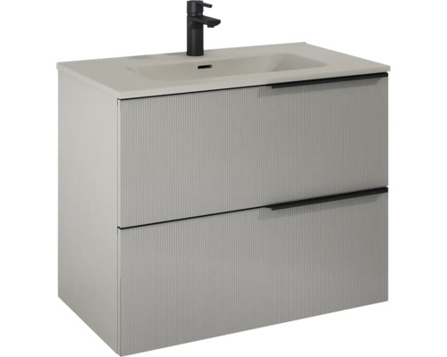 Meuble sous lavabo Jungborn NONUS lxhxp 80x63.5x45.3 cm fume mat