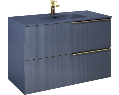 Jungborn NONUS Waschtischunterschrank BxHxT 100x63.5x45.3 cm navy blau matt