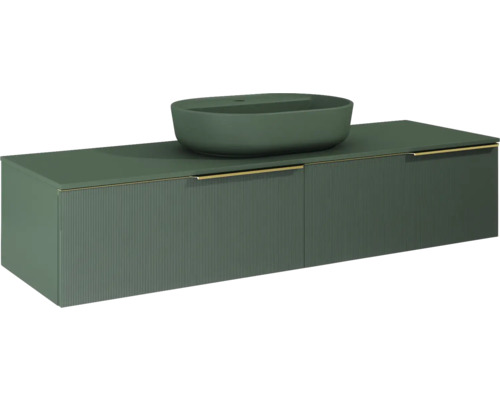 Meuble bas Jungborn NONUS lxhxp 160x31.8x45.3 cm forest vert mat