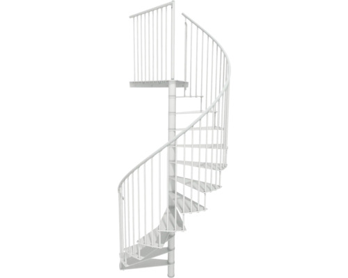 Escalier en colimaçon Pertura acier revêtu par poudre Ø 140 cm blanc 15 marches - 15 pas de marche