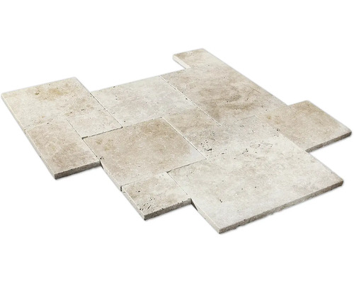 Carrelage sol et mur en pierre naturelle Roma pose romaine 1.2 cm set de 6 pièces