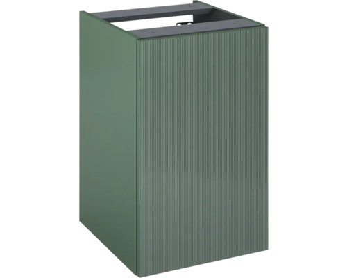 Armoire intermédiaire Jungborn NONUS lxhxp 40x63.5x45.3 cm forest vert mat Meuble sous-vasque pour salle de bains avec façade rainurée