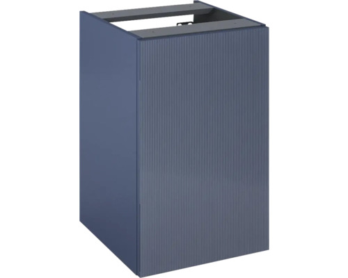 Armoire intermédiaire Jungborn NONUS lxhxp 40x63.5x45.3 cm bleu marine mat Meuble bas avec façade rainurée pour salle de bains