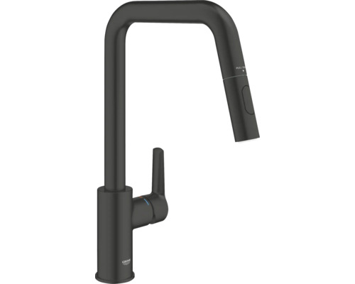 Robinet de cuisine avec douchette Grohe Quickfix Start noir mat 306312430