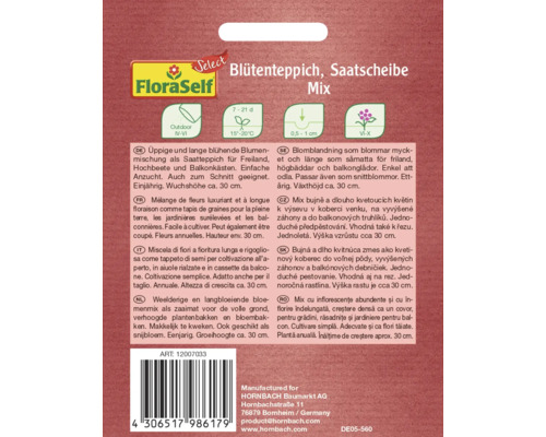 Mélange de fleurs comme tapis de graines pour pleine terre, jardinières surélevées et balcons