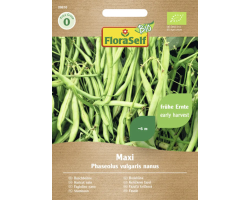 Haricots nains bio Maxi FloraSelf Bio semences non-hybrides graines de légumes FloraSelf Maxi paquet de graines de haricots nains