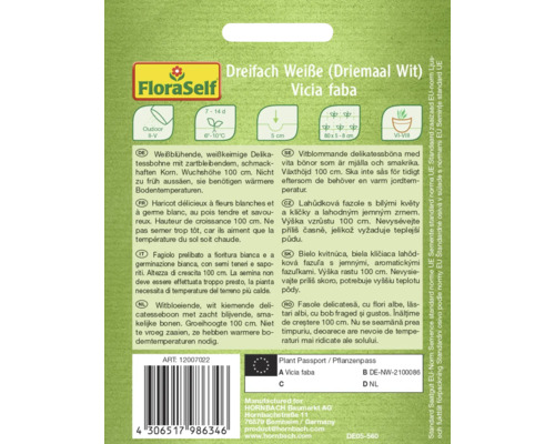 Dreifach Weiße Saubohne Samenpackung