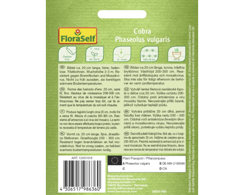 FloraSelf Cobra Phaseolus vulgaris sachet de graines