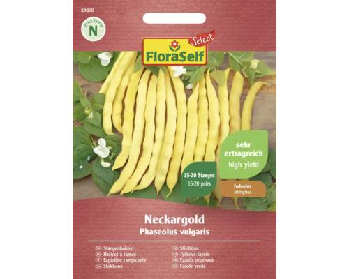 Haricots à rames Neckargold FloraSelf Select graines fixées semences de légumes Paquet de graines de haricots à rames Neckargold