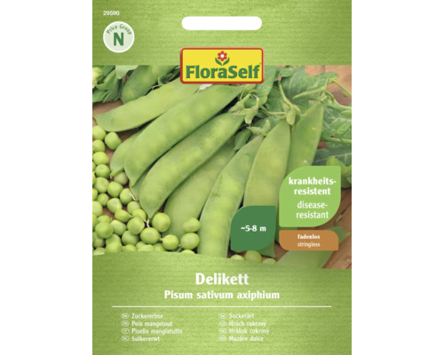 Pois mange-tout Delikett FloraSelf semences non-hybrides semences de légumes Sachet de graines de pois mange-tout Delikett FloraSelf