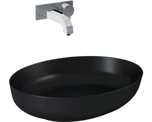 Lavabo à poser Jungborn 52x13x39.5 cm noir mat