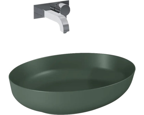 Lavabo à poser Jungborn 52x13x39.5 cm forest vert mat