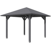 Pavillon en bois avec base rectangulaire et toit pointu