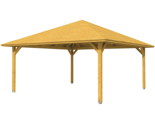 Holzpavillon mit quadratischem Grundriss