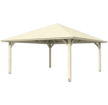 Pavillon carré en bois avec toit pointu