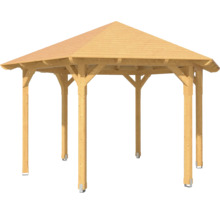 Pavillon en bois avec toit hexagonal