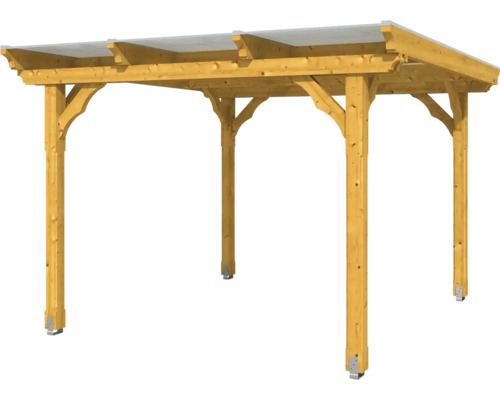 Carport en bois avec toit transparent