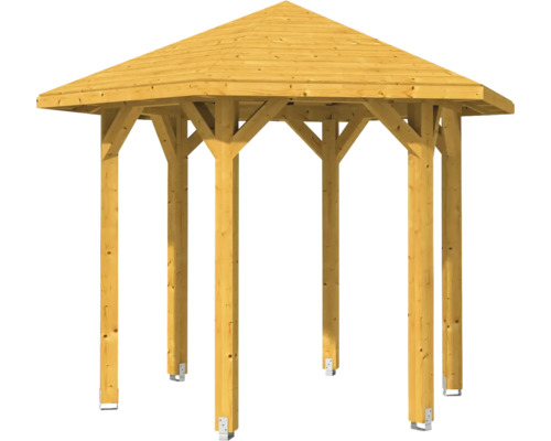 Pavillon de jardin en bois avec toit hexagonal