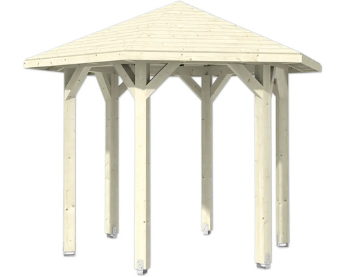 Pavillon de jardin en bois avec toit hexagonal