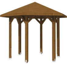 Holzpavillon mit sechseckigem Dach für den Garten