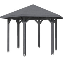 Pavillon indépendant en bois avec toit hexagonal