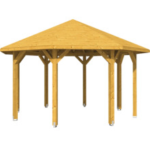 Holzpavillon mit sechseckigem Dach