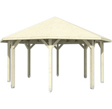 Pavillon en bois avec toit hexagonal