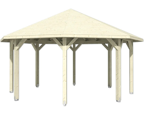Pavillon en bois avec toit hexagonal
