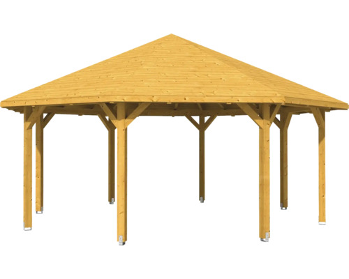 Holzpavillon mit sechseckigem Dach