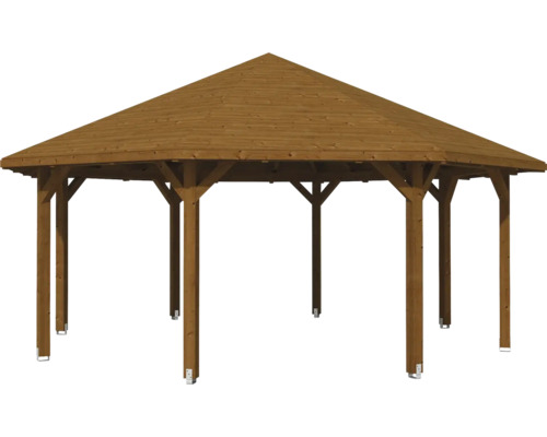 Pavillon de jardin en bois avec toit hexagonal