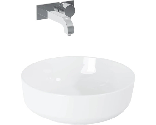 Lavabo à poser Jungborn 41.5x13.5x41.5 cm blanc haute brillance