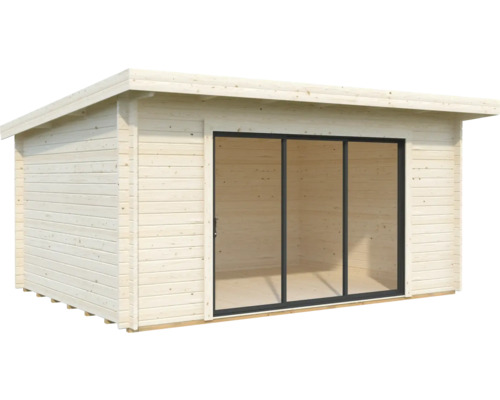 Abri de jardin en bois avec porte coulissante